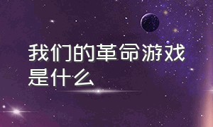 我们的革命游戏是什么