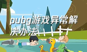 pubg游戏异常解决办法