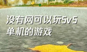 没有网可以玩5v5单机的游戏