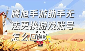 腾旭手游助手无法更换游戏账号怎么回事