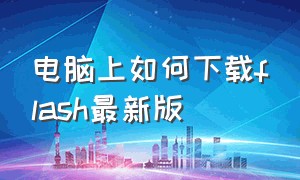 电脑上如何下载flash最新版