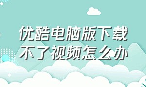 优酷电脑版下载不了视频怎么办