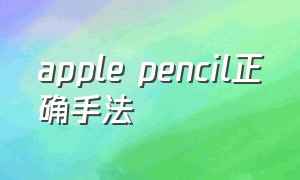 apple pencil正确手法
