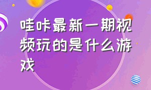 哇咔最新一期视频玩的是什么游戏