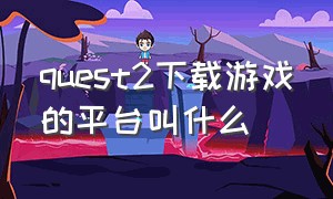 quest2下载游戏的平台叫什么