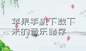 苹果手机下载下来的音乐储存