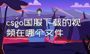 csgo国服下载的视频在哪个文件