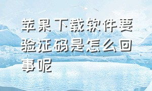 苹果下载软件要验证码是怎么回事呢