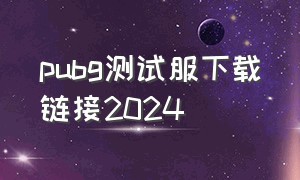 pubg测试服下载链接2024