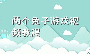 两个兔子游戏视频教程