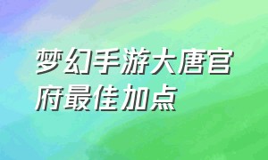 梦幻手游大唐官府最佳加点