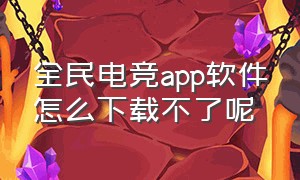 全民电竞app软件怎么下载不了呢