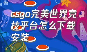 csgo完美世界竞技平台怎么下载安装