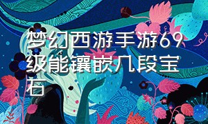 梦幻西游手游69级能镶嵌几段宝石