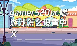 gamer520pc端游戏怎么设置中文