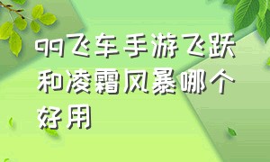 qq飞车手游飞跃和凌霜风暴哪个好用