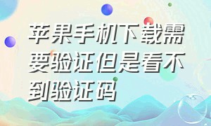 苹果手机下载需要验证但是看不到验证码