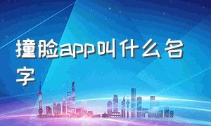 撞脸app叫什么名字