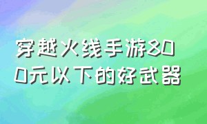 穿越火线手游800元以下的好武器