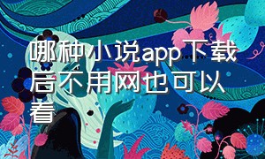 哪种小说app下载后不用网也可以看