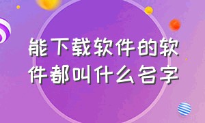 能下载软件的软件都叫什么名字