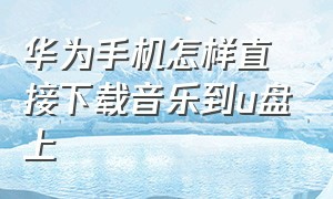 华为手机怎样直接下载音乐到u盘上