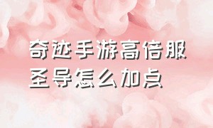 奇迹手游高倍服圣导怎么加点