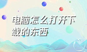 电脑怎么打开下载的东西