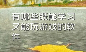 有哪些既能学习又能玩游戏的软件