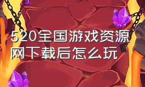 520全国游戏资源网下载后怎么玩