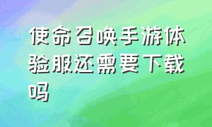 使命召唤手游体验服还需要下载吗