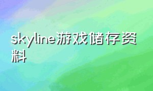 skyline游戏储存资料