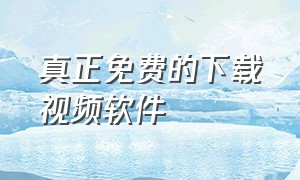 真正免费的下载视频软件