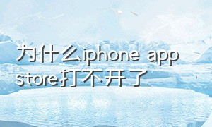 为什么iphone app store打不开了