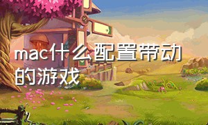 mac什么配置带动的游戏