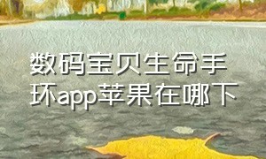 数码宝贝生命手环app苹果在哪下