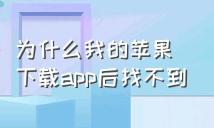 为什么我的苹果下载app后找不到