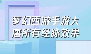 梦幻西游手游大唐所有经脉效果