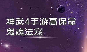 神武4手游高保命鬼魂法宠