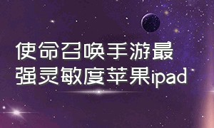 使命召唤手游最强灵敏度苹果ipad