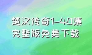 楚汉传奇1-40集完整版免费下载