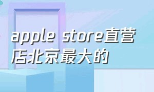 apple store直营店北京最大的