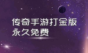 传奇手游打金版永久免费