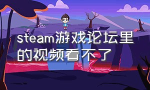 steam游戏论坛里的视频看不了