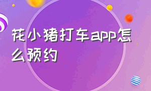 花小猪打车app怎么预约