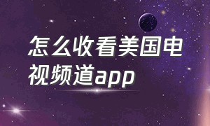 怎么收看美国电视频道app