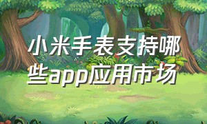 小米手表支持哪些app应用市场