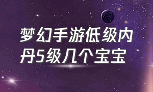 梦幻手游低级内丹5级几个宝宝