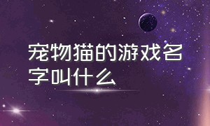 宠物猫的游戏名字叫什么