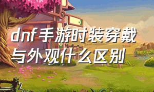 dnf手游时装穿戴与外观什么区别